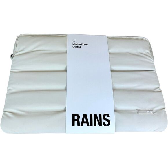 15” Quilted Laptop Cover Zipper Carrying Case in Fossil Cream NWT - Picture 3 of 4